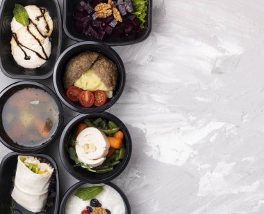 Okul beslenme çantalarının ilk öğünü, fotokopi alanı. Sağlıklı ve dengeli beslenme. Glütensiz konsept