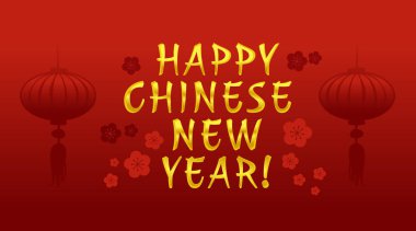 Mutlu çene yeni yıl tebrik kartı afiş vektör