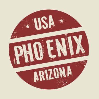 Grunge vintage yuvarlak damga ile metin Phoenix, Arizona