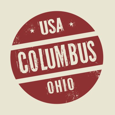 Metin Columbus, Ohio ile Grunge vintage yuvarlak damga