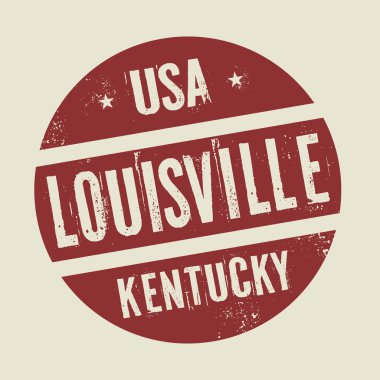 Metin Louisville, Kentucky ile Grunge vintage yuvarlak damga