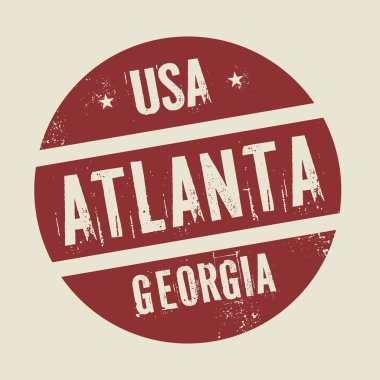 Metin Atlanta, Georgia ile Grunge vintage yuvarlak damga