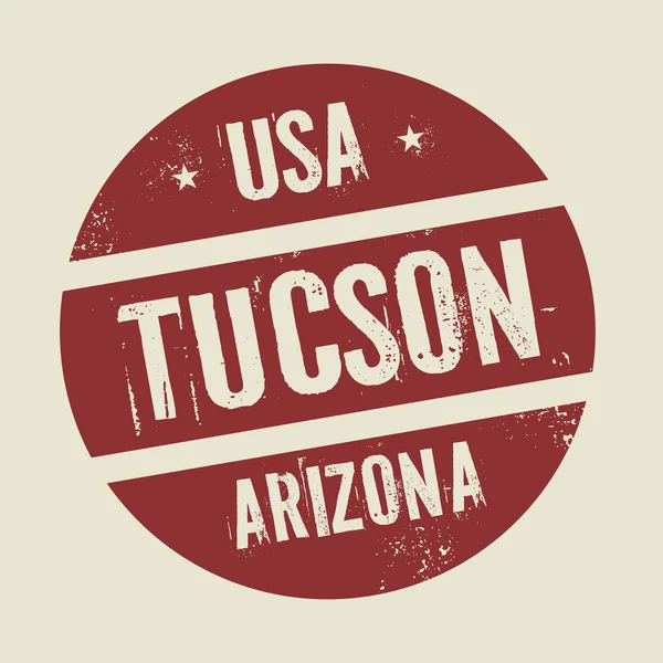 Grunge timbro rotondo vintage con testo Tucson, Arizona — Vettoriale Stock
