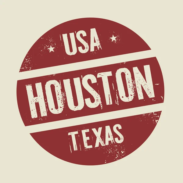 Grunge vintage yuvarlak damga ile metin Houston, Texas — Stok Vektör