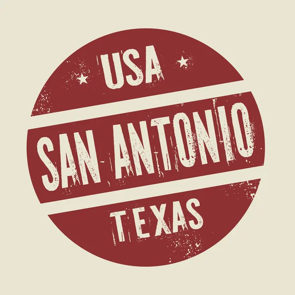 Grunge timbre rond vintage avec texte San Antonio, Texas — Image vectorielle