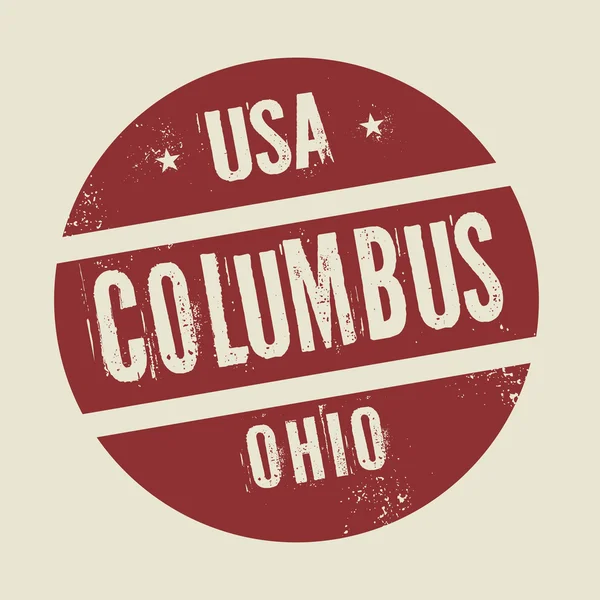 Grunge Vintage Rundstempel mit Text Kolumbus, ohio — Stockvektor