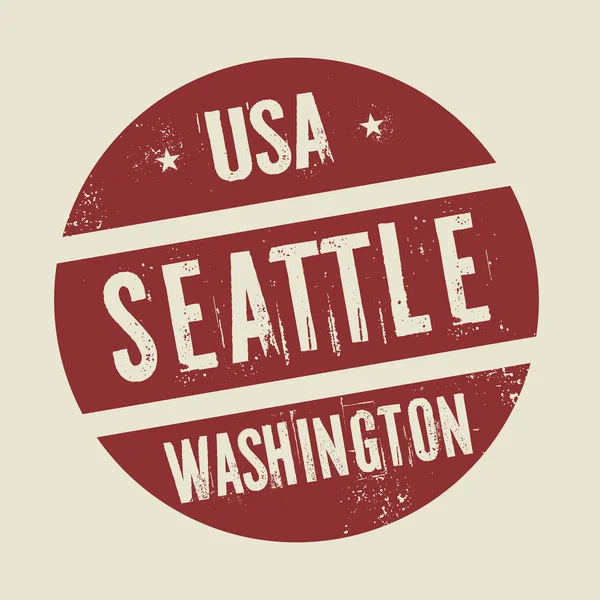 Grunge Vintage Rundstempel mit Textmuster, Washington — Stockvektor