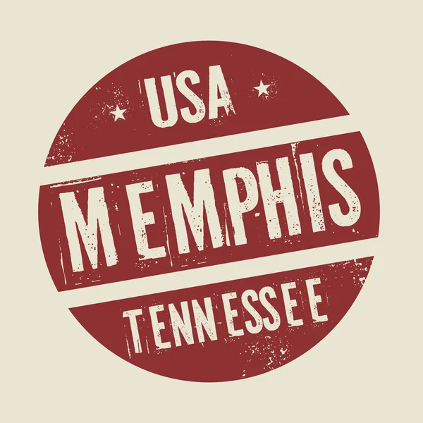 Grunge timbre rond vintage avec texte Memphis, Tennessee — Image vectorielle