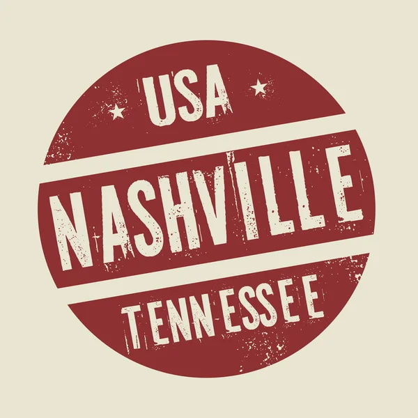 Selo redondo vintage Grunge com texto Nashville, Tennessee — Vetor de Stock
