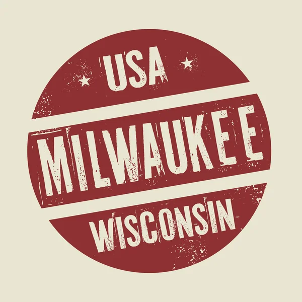 Grunge Vintage ronde stempel met tekst Milwaukee, Wisconsin — Stockvector