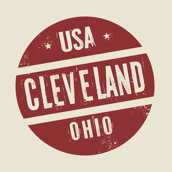 Selo redondo vintage Grunge com texto Cleveland, Ohio — Vetor de Stock