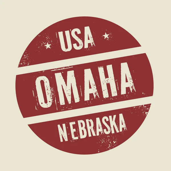 Grunge Vintage rund stämpel med text Omaha, Nebraska — Stock vektor