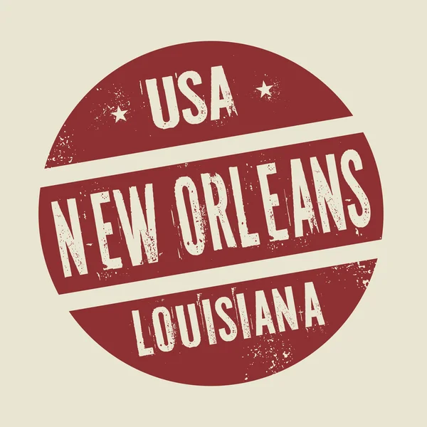 Grunge vintage yuvarlak damga ile metin New Orleans, Louisiana