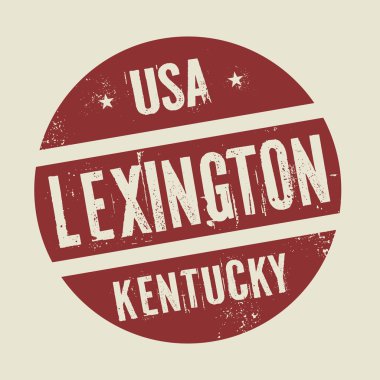 Grunge vintage yuvarlak damga metni Lexington, Kentucky ile