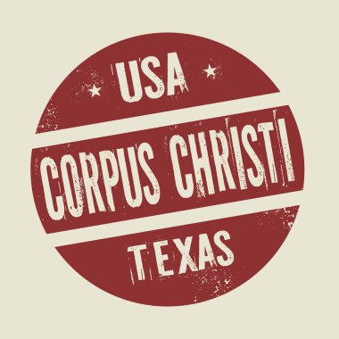 Grunge vintage round stamp with text Corpus Christi, Texas clipart