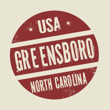 Grunge vintage yuvarlak damga ile metin Greensboro, North Carolina