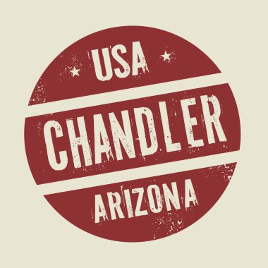 Grunge vintage round stamp with text Chandler, Arizona clipart