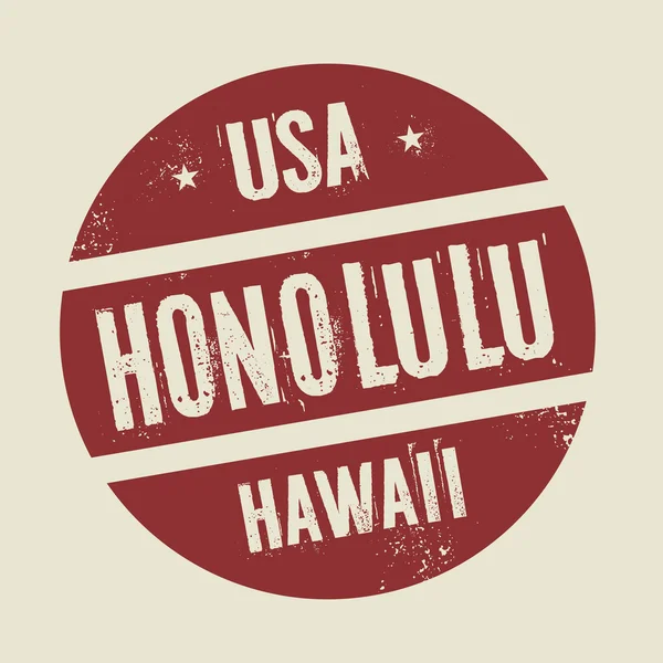 Ilustracja okrągły znaczek z tekstem Honolulu, Hawaje — Wektor stockowy