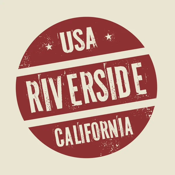 Sello redondo Grunge vintage con texto Riverside, California — Archivo Imágenes Vectoriales