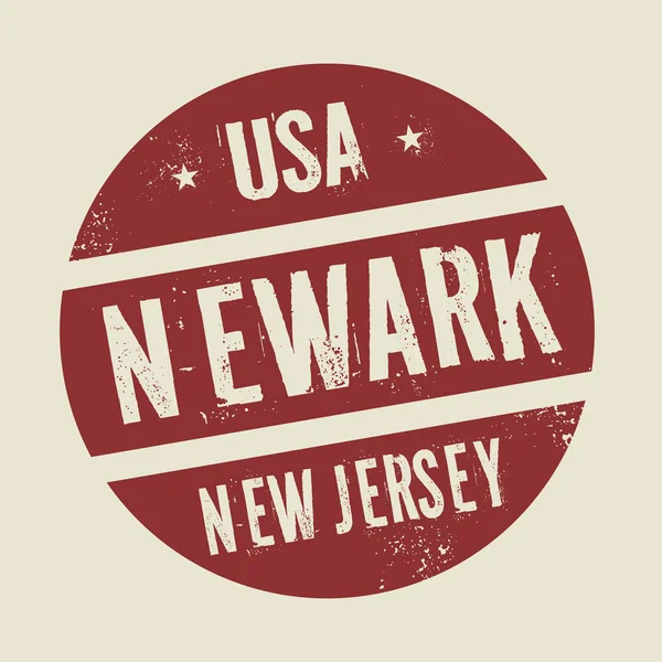 Selo redondo vintage Grunge com texto Newark, New Jersey — Vetor de Stock