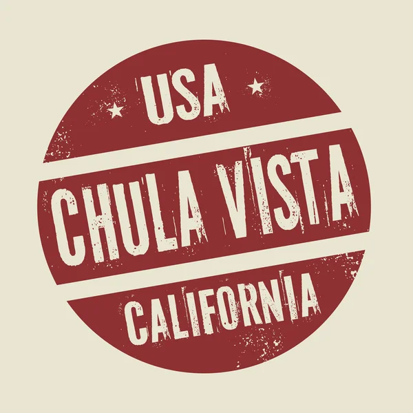 Ilustracja okrągły znaczek z tekstem Chula Vista w Kalifornii — Wektor stockowy