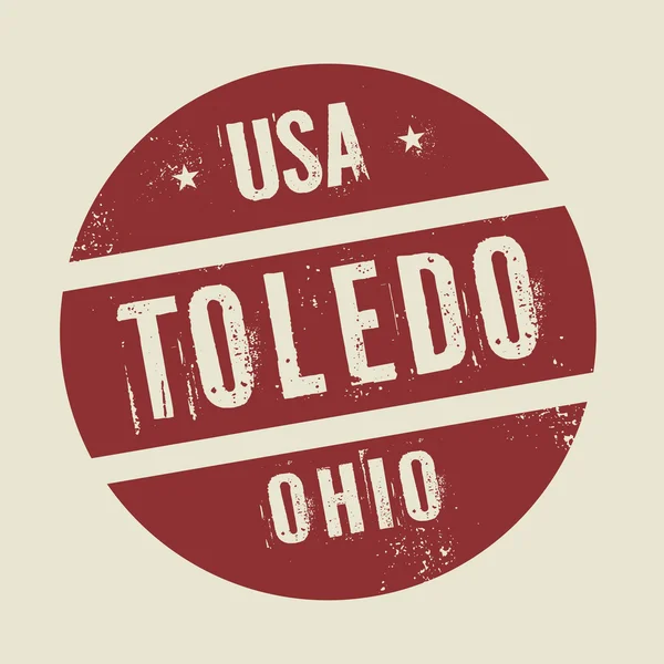 Ilustracja okrągły znaczek z tekstem Toledo, Ohio — Wektor stockowy