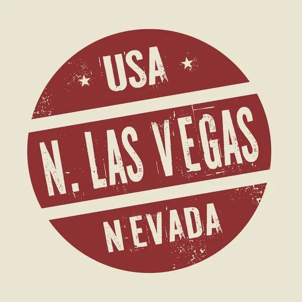 Sello redondo Grunge vintage con texto North Las Vegas, Nevada — Vector de stock