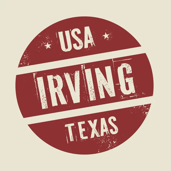 Винтажная круглая марка с текстом Irving, Техас — стоковый вектор