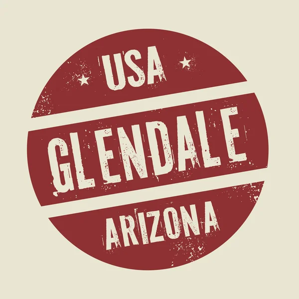 Grunge timbre rond vintage avec texte Glendale, Arizona — Image vectorielle