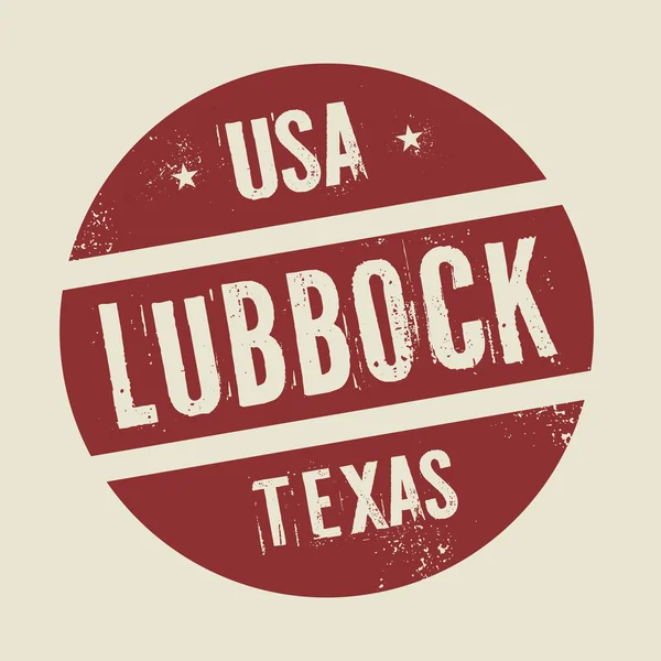 Selo redondo vintage Grunge com texto Lubbock, Texas — Vetor de Stock