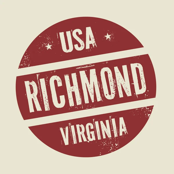 Grunge vintage runde Briefmarke mit Text Richmond, virginia — Stockvektor