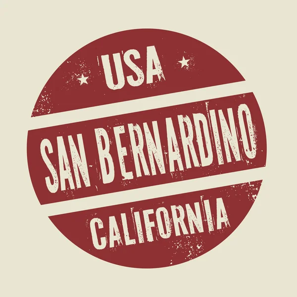 Grunge timbre rond vintage avec texte San Bernardino, Californie — Image vectorielle