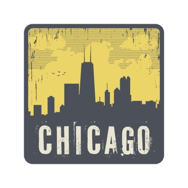 Grunge vintage damga metni Chicago ile