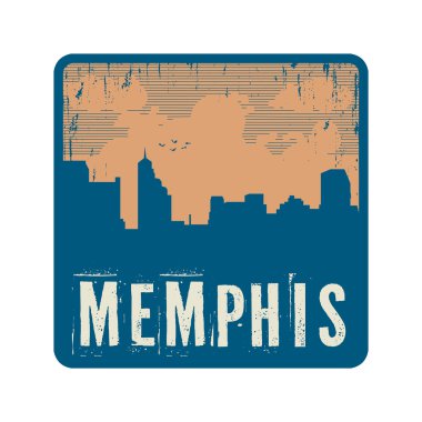 Grunge vintage damga metni Memphis ile