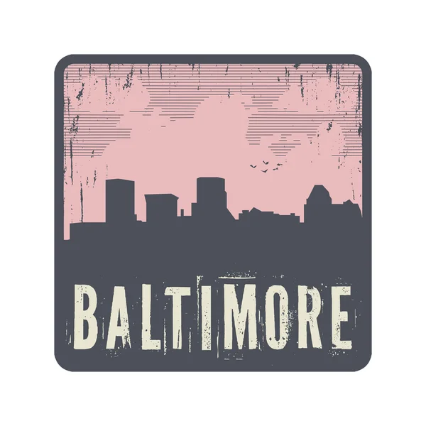 Grunge vintage pieczęć z tekstem Baltimore — Wektor stockowy