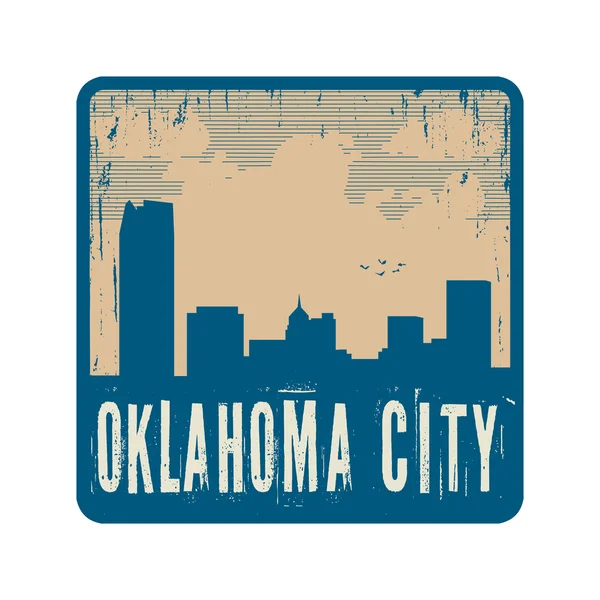Grunge Vintage Briefmarke mit Text Oklahoma Stadt — Stockvektor