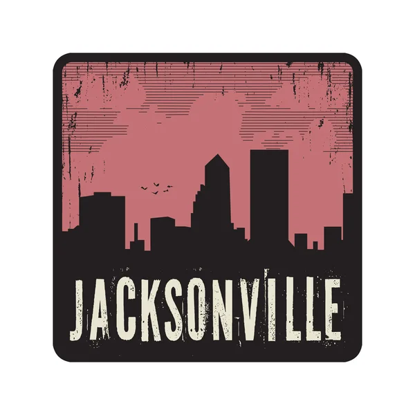 Grunge Vintage Briefmarke mit Text jacksonville — Stockvektor