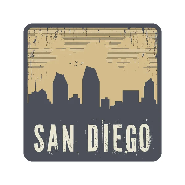 Grunge timbre vintage avec texte San Diego — Image vectorielle