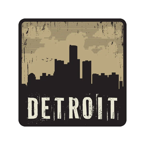 Grunge timbre vintage avec texte Detroit — Image vectorielle