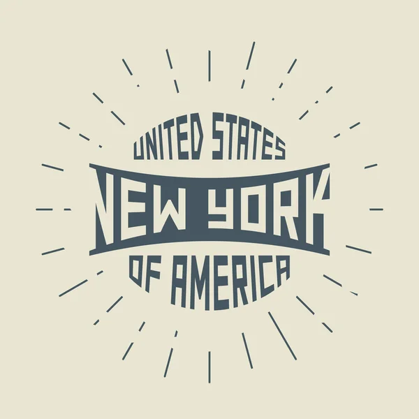 Grunge timbre rond vintage avec texte New York, New York — Image vectorielle