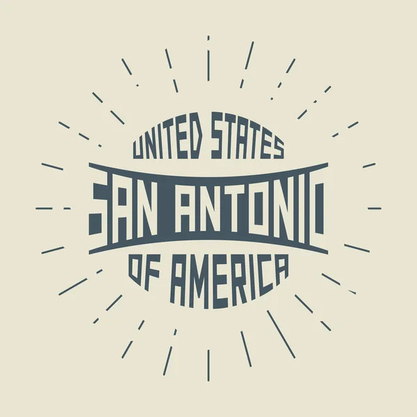 Grunge timbre rond vintage avec texte San Antonio, Texas — Image vectorielle