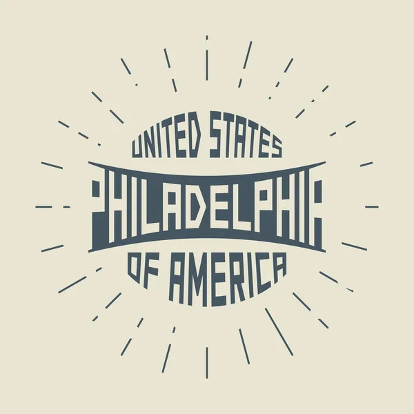 Selo redondo vintage Grunge com texto Filadélfia, Pensilvânia — Vetor de Stock