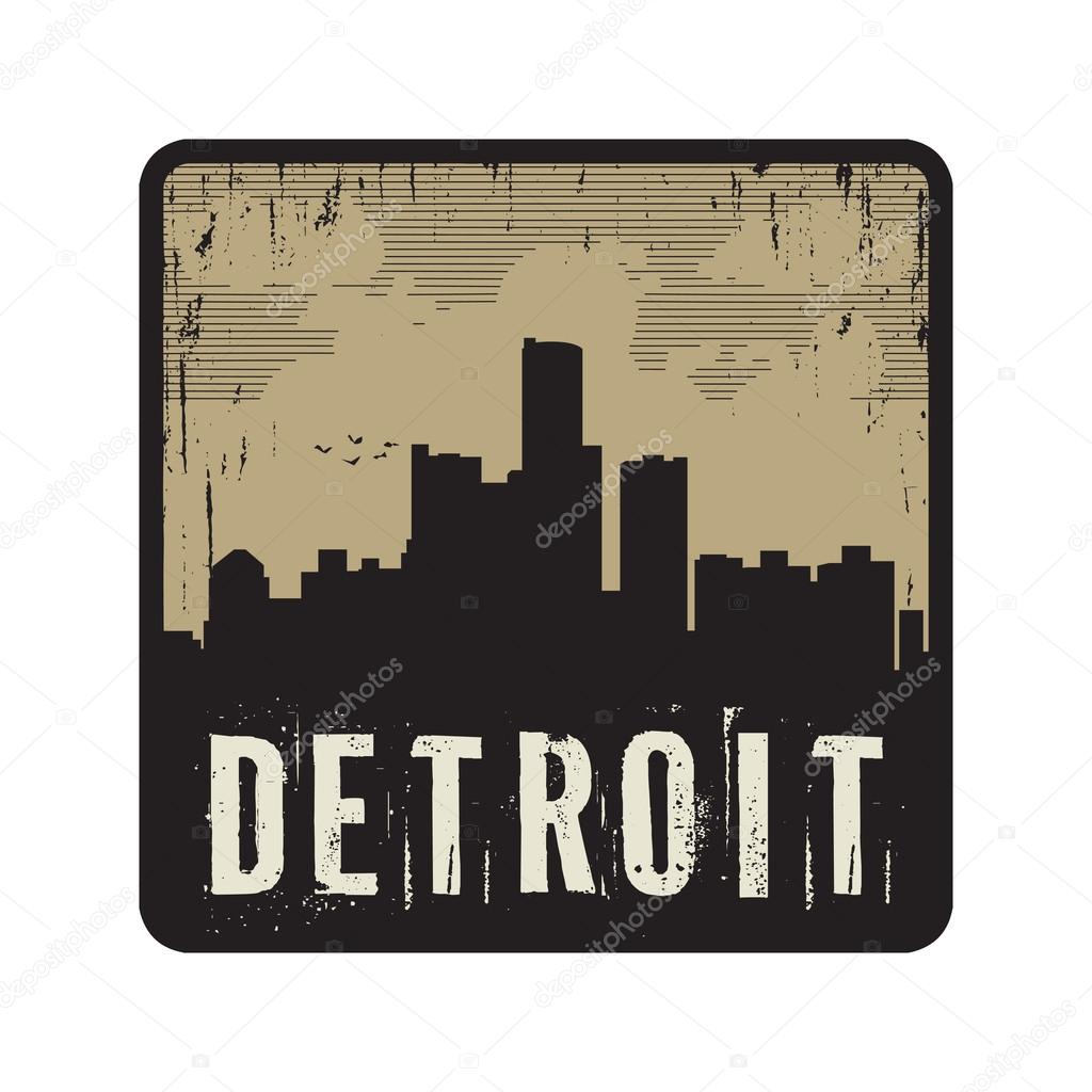 Grunge vintage stamp with text Detroit