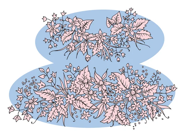 Beyaz arkaplanda el çizimi çiçekler — Stok Vektör