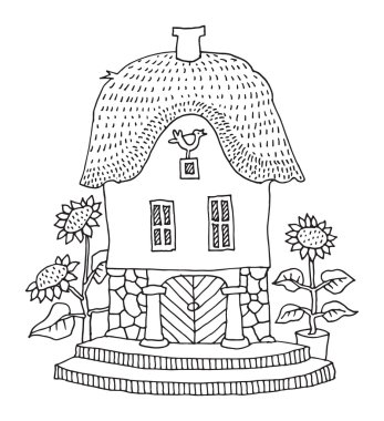 çizgi film el çizim evi
