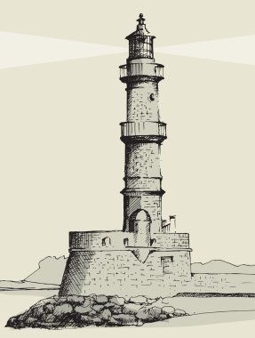 Hanya, Girit ve elle çizilmiş yılında deniz feneri