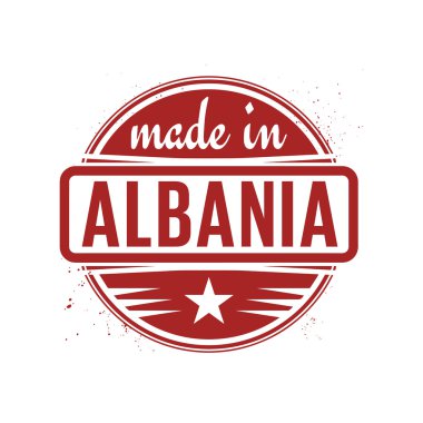 Vintage damga soyut veya metin Made in Arnavutluk ile mühür