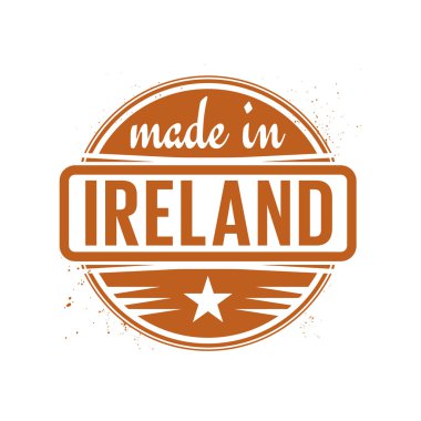 Vintage damga soyut veya metin Made in İrlanda ile mühür