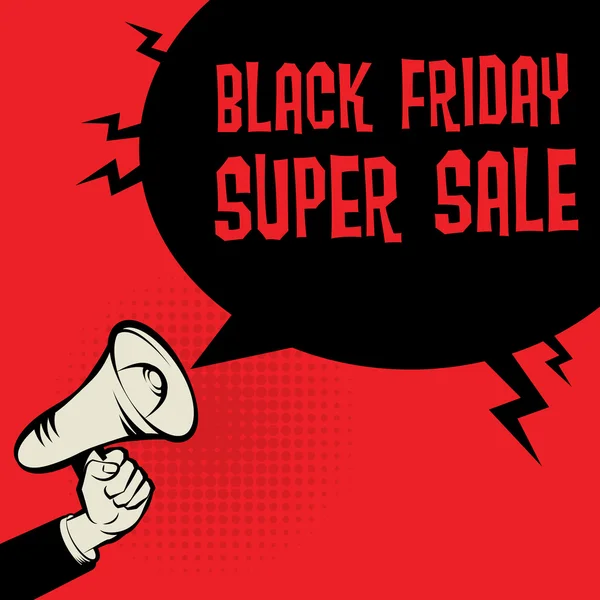 Megaphone Hand, concept d'entreprise avec texte Black Friday — Image vectorielle