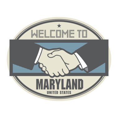 El sıkışma ile iş kavramı ve metin Maryland için hoş geldiniz